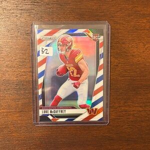 Luke McCaffrey 2024 Red, White, and Blue Prizm Rookie Card #367